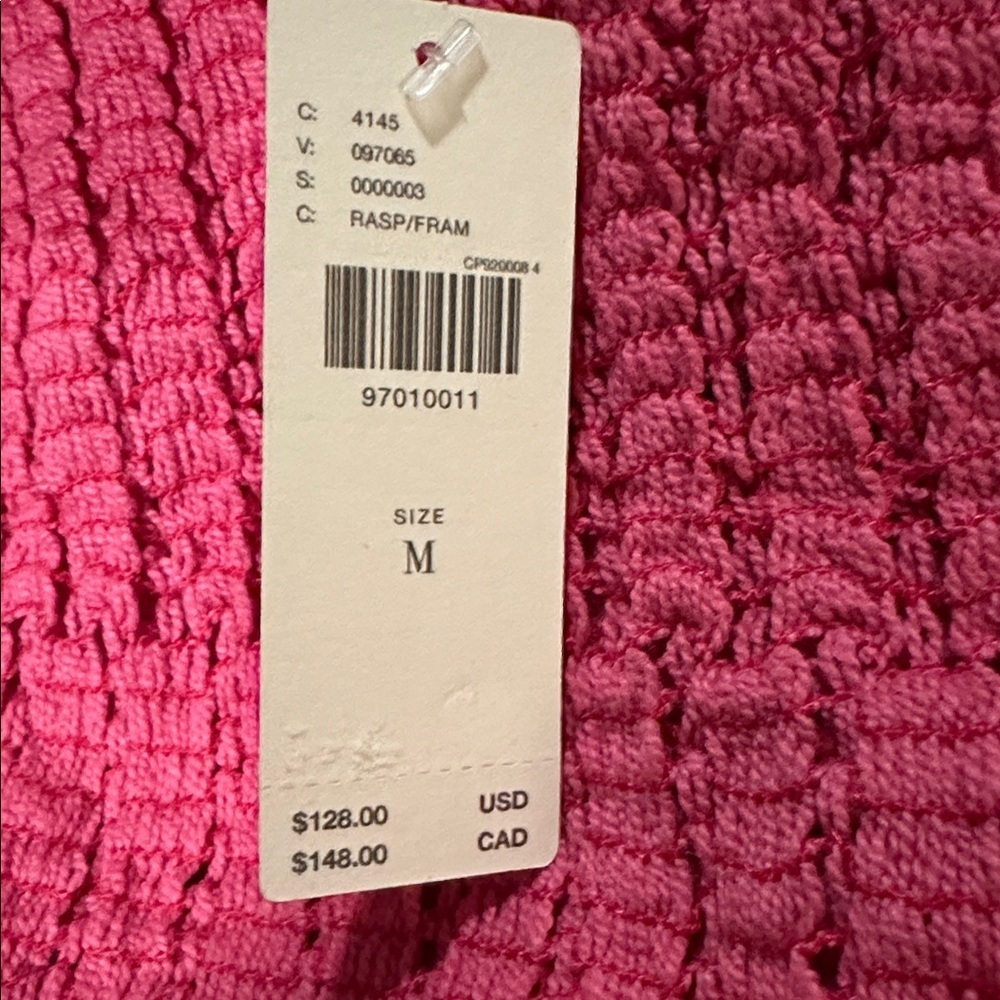 NWT! Celandine Strapless Crochet Fringe-Trim Knit Dress in Raspberry ☀️ - Picture 15 of 15